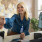 front view woman working as travel agent 85x85